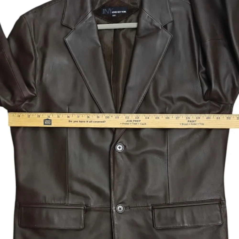 Jones New York Rich Brown Leather Blazer
